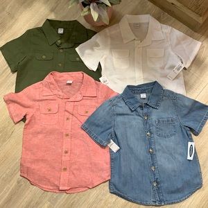 NWT Old Navy 3T Button Up Short Sleeve Bundle